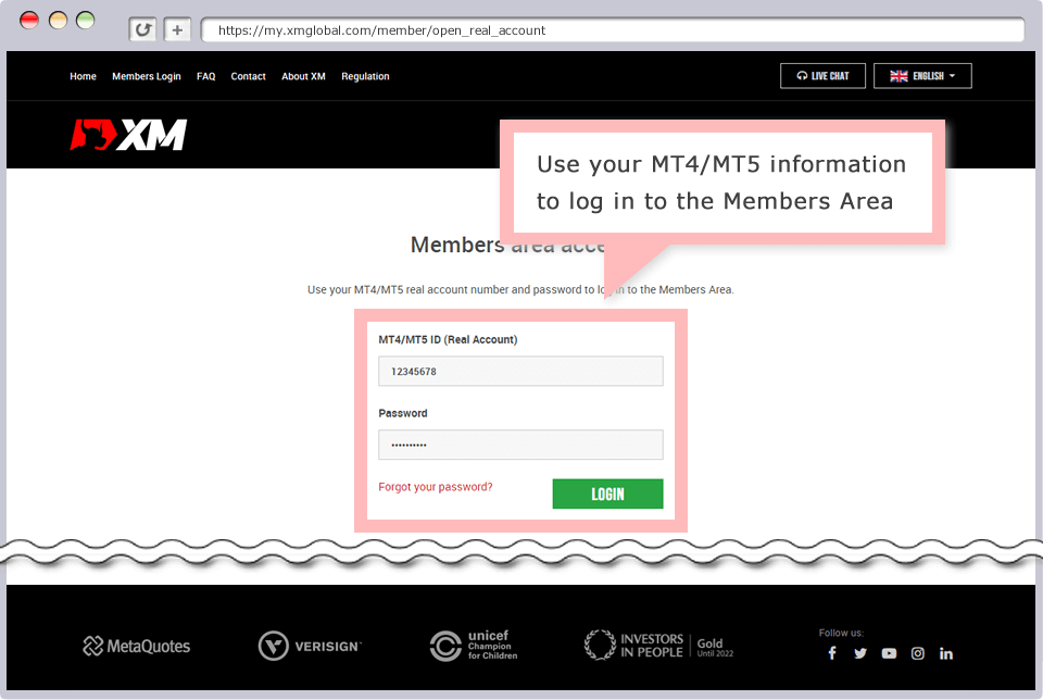 XM's new real account authentication completed